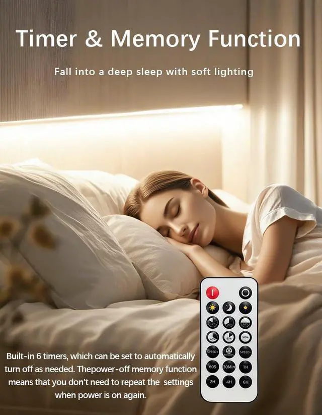 Alt view image 3 of 7 - COB LED Strip Light 16.4ft Warm White 6000K CRI93+ Super Bright High Lumen Dimmable 24V Flexible LED Tape Light with RF Remote for Cabinets Bedroom&Office DIY Lighting