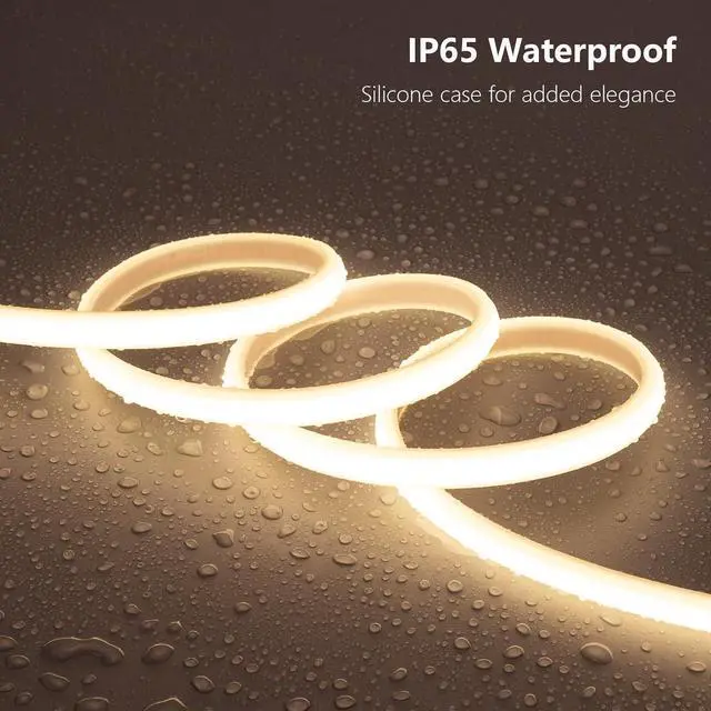 Alt view image 2 of 7 - AC 110V COB LED Strip Lights Outdoor Waterproof 65.6ft 4000K Natural White Super Bright 200W CRI 90+ LED Rope Light IP65 Flexible Cuttable for Bedroom Garden Commercial House