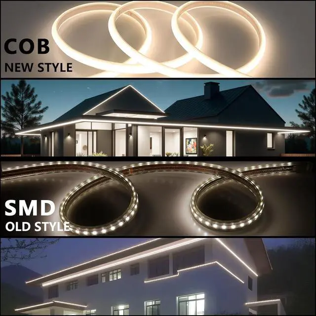 Alt view image 4 of 7 - AC 110V COB LED Strip Lights Outdoor Waterproof 65.6ft 4000K Natural White Super Bright 200W CRI 90+ LED Rope Light IP65 Flexible Cuttable for Bedroom Garden Commercial House