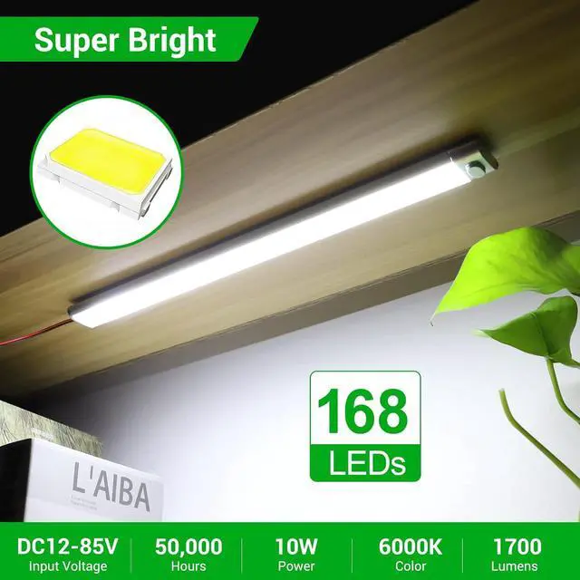 Alt view image 2 of 7 - 12v LED Interior Light Bar 168LEDs 15.4IN 1700LM 10W DC 12v Volt led Strip Lights with Switch for Enclosed Cargo Trailer Car RV Van Truck Lorry Camper Boat Caravan Motorhome (6Pcs)