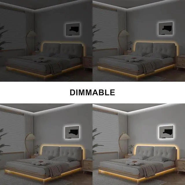 Alt view image 4 of 7 - 16.4ft Tunable White COB Led Strip Light with RF Remote CRI93+ Dimmable CCT 2700K-6500K Led Tape Lights Adhesive High Density Led COB Light Strip for Bedroom Kitchen Cabinet