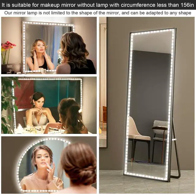 Alt view image 6 of 7 - LED Vanity Mirror Lights for Makeup Dressing Table Vanity Set 13ft Flexible LED Light Strip Kit 6000K Daylight White with Dimmer and Power Supply DIY Mirror Mirror not Included