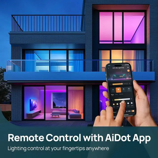 Alt view image 2 of 7 - LED Strip Lights RGB 10ft Smart Light Strip Work with Alexa and Google Home App Control Music Sync Segmented Color Changing Led Lights for Bedroom Kitchen