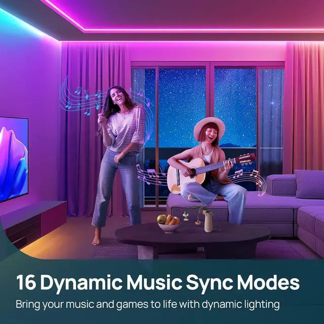 Alt view image 4 of 7 - LED Strip Lights RGB 10ft Smart Light Strip Work with Alexa and Google Home App Control Music Sync Segmented Color Changing Led Lights for Bedroom Kitchen