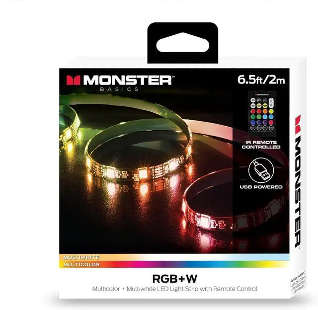 Main image of Multi-Color and Multi-White LED Light Strip 6.5 Foot Customizable Peel and Install Flexible Enhanced Ambiance Remote Control Included Home Decoration Any Room