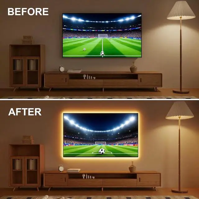 Alt view image 2 of 7 - COB LED Strip Lights 16.4Ft Dimmable White(2700K-6500K) LED Lights for Bedroom with RF Remote 24V Ultra Bright 2800 LEDs High Density Under Cabinet Lighting for DIY TV LED Backlight Mirror Kitchen