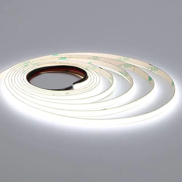 Main image of 12V Thin 5mm COB LED Strip Light 6000K Cool White 16.4ft Bright 4000Lm CRI>90 Uniform Dotless 400LEDs/M Adhesive Flexible Cuttable LED Tape for DIY Bedroom Under Cabinet Lighting