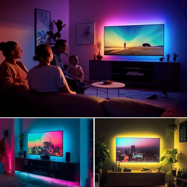 Alt view image 2 of 7 - ICRGB TV LED Backlight 18ft Bluetooth LED Lights for TV 75-85in USB Powered TV Lights Kit with Remote and App Control Music Sync Color Change with TV Sound Bias Lighting for HDTV Room Decor