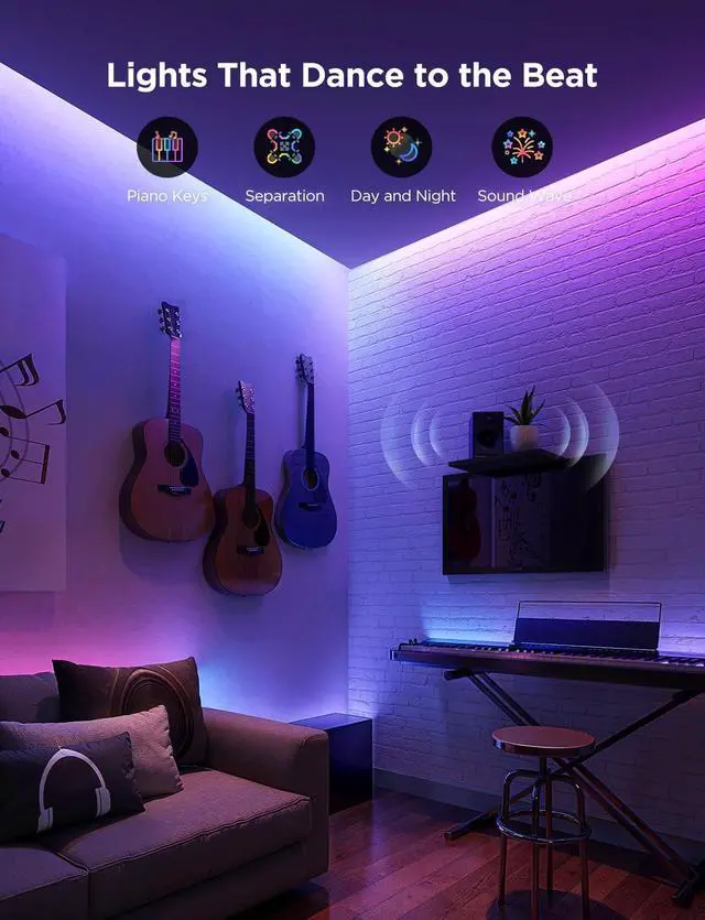 Alt view image 3 of 7 - RGBIC Strip Light 2 Pro with Matter 6.56ft Smart LED Strip Lights Compatible with Alexa and Google Assistant Color Changing LED Lights for Bedroom Cabinet Party Gaming Desk Home Decor