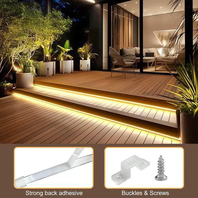Alt view image 6 of 7 - 150 LED Strip Lights Battery Operated 16.4Ft Waterproof Strip Lights with Remote Timer Cuttable Light Strip for Indoor Outdoor Bedroom Cabinet Boat Decor (Warm White)