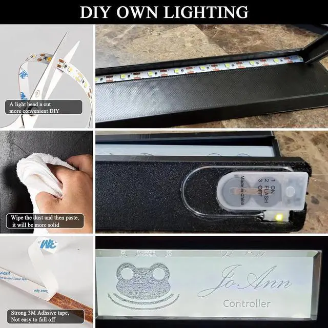 Alt view image 5 of 6 - Short Led Strip Lights Battery Powered with Flashing 3.28ft/1PCS Flexible LED Fairy Lights Battery Operated Bright for Shadow Box DIY Gift Car Bar Party Christmas 2 Pack (Daylight White)
