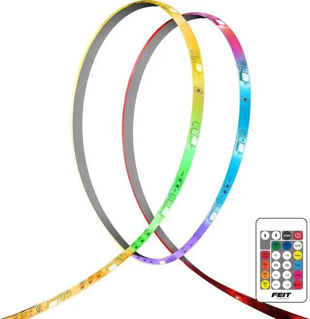 Alt view image 2 of 7 - 20ft Chasing & Tunable White LED Tape Light RGB Colors Dimmable Cut-to-Size Linkable Up to 40ft Remote Control Indoor/Outdoor Plug-in Light Strip Slim 0.4in Width TAPE240/CHASE