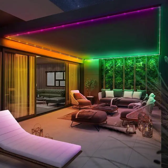 Alt view image 6 of 7 - 20ft Chasing & Tunable White LED Tape Light RGB Colors Dimmable Cut-to-Size Linkable Up to 40ft Remote Control Indoor/Outdoor Plug-in Light Strip Slim 0.4in Width TAPE240/CHASE
