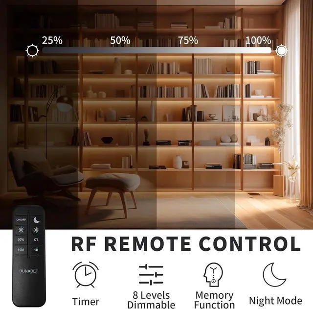 Alt view image 6 of 7 - COB LED Strip Light 40ft/12m (1 Roll) Warm White 3000K High Lumen CRI 90+ with UL Listed Power Adapter RF Remote for Bedroom Counter Under Cabinet Kitchen Projects