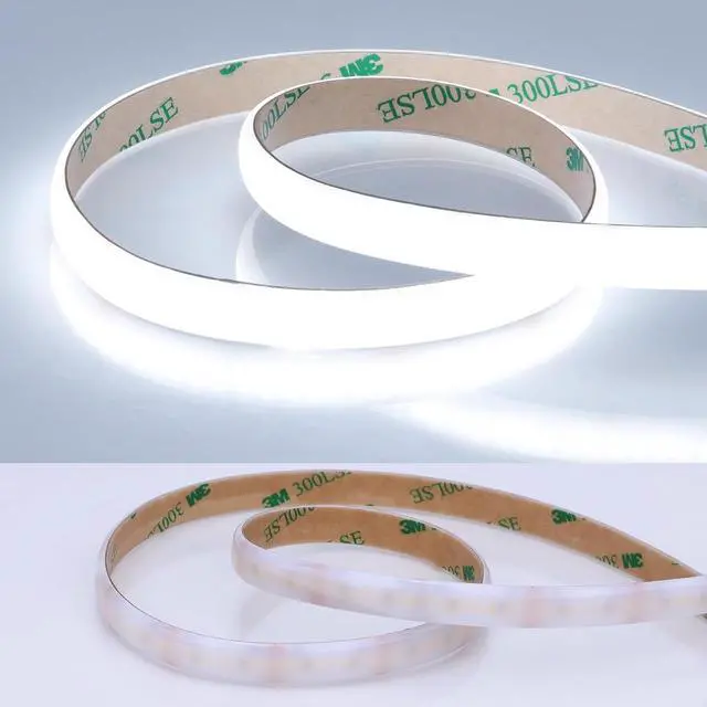 Alt view image 2 of 7 - Diffused COB LED Light Strip 24V 6000K Cool White 16.4FT 543LM/FT Super Bright UL Premium Milky White Gel Coated Waterproof LED Tape Spotless 1400LEDs 100W Dimmable CRI 92+