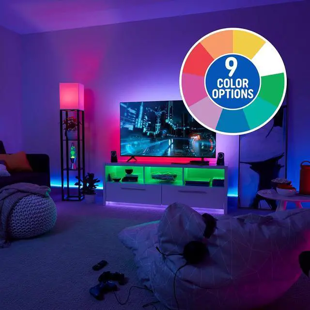 Alt view image 5 of 7 - LED TV Tape Light Color Changing Strip Light with Remote No App or Wi-Fi Required 84in (1 Pack)