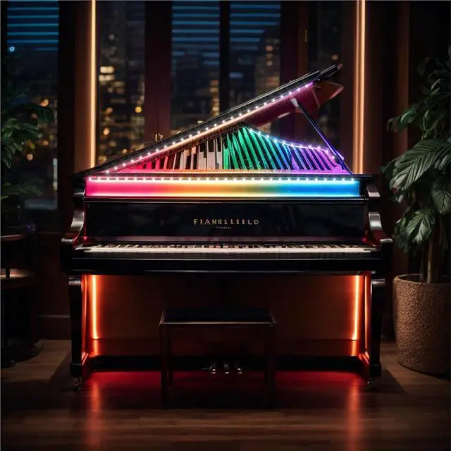 Alt view image 7 of 7 - Battery Powered LED Strip Lights with Timer 6.56 ft RGB DIY Lights with Remote Control for Bedroom TV Party Piano Cabinet Decor Indoor Use