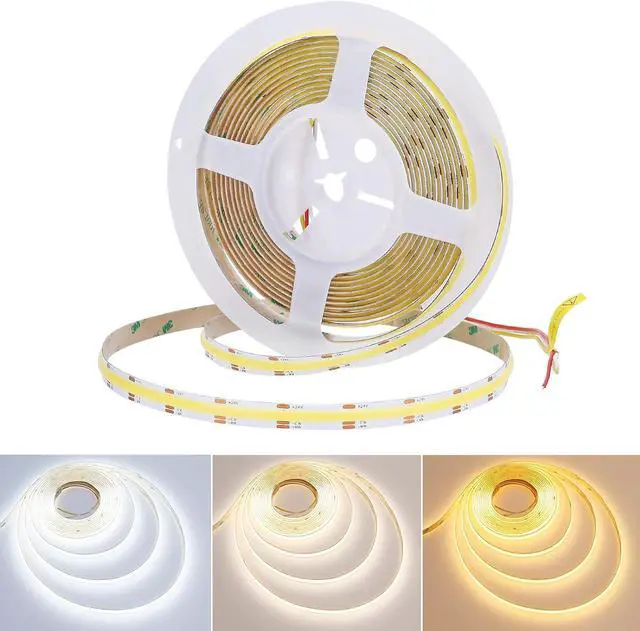 Main image of 24V COB LED Strip Lights White CCT 2700K-6000K 610LM/FT Ultra Bright UL Listed 16.4ft 640LEDs/M High Density CRI 92+ 90W Dimmable Tunable White LED Tape Light for Commercial Residential