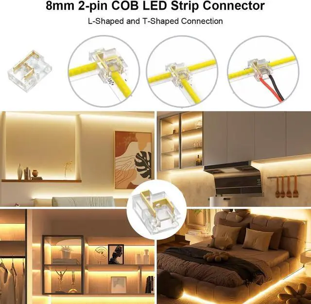 Alt view image 6 of 7 - COB LED Strip Light Warm White 3000K 32.8ft Dimmable Bright 24V Led Tape Light with RF Remote Indoor COB Led Lights for Bedroom Kitchen Under Cabinet DIY Lighting 1 Rolls of 32.8ft