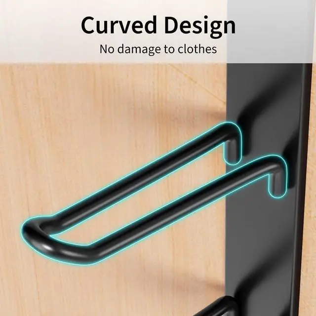Alt view image 5 of 6 - 8 Hook Over The Door Hooks Vertical Over The Door Towel Hook Over Door Hook Over The Door Hanger for Towel and Clothes Hangers Black 2 Pack 12.28 for 1.7 Door