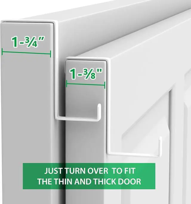 Alt view image 2 of 7 - Over The Door Hooks 10 Pack Z-Shaped Door Hanger Hook Fits The 1 3/8 and 1 3/4 Door Widths Reversible Metal Door Hooks for Hanging Clothes Coats Towels Shoe Organizers (White)