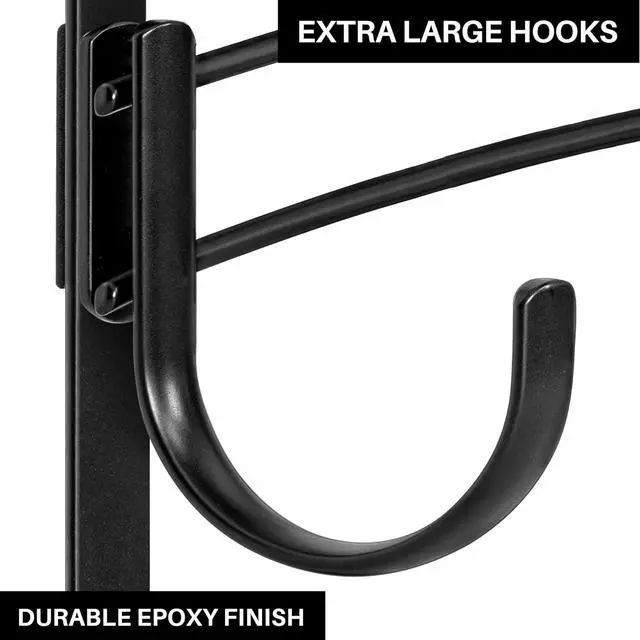 Alt view image 4 of 7 - Professional? Home? Over Door Hooks Rack - 14 Hook Over Door Hanger - Over Door Towel Rack - Hanging Towels or Clothes - Bathroom Bedroom or Laundry Room - Lifetime Ltd. Warranty - Black