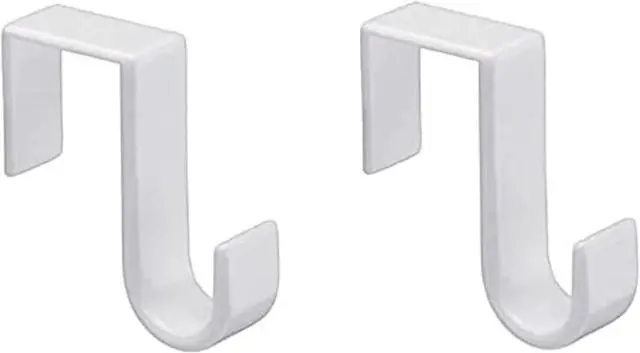 Main image of Over The Door Hooks Hangers Laundry Hanger White Plastic 2 Pack Coats Towels Clothes White