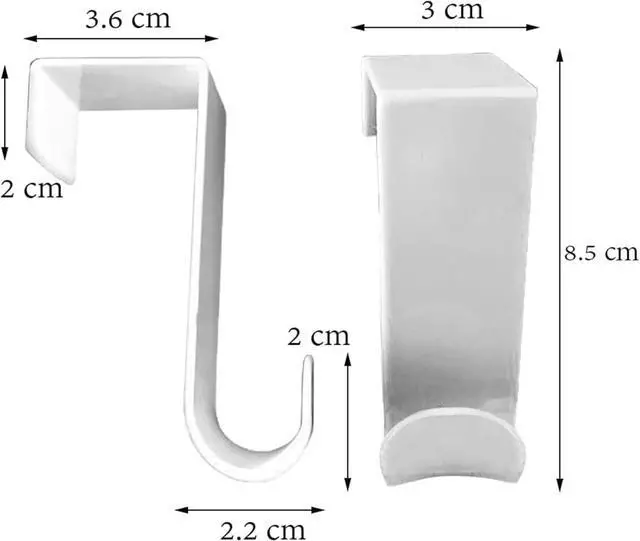 Alt view image 2 of 7 - Over The Door Hooks Hangers Laundry Hanger White Plastic 2 Pack Coats Towels Clothes White