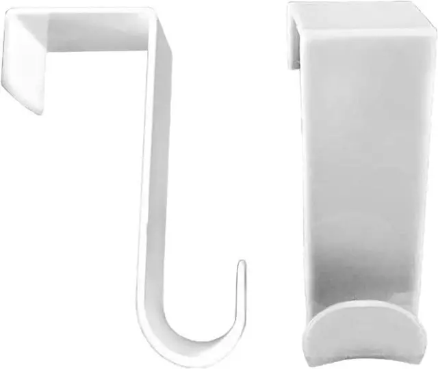 Alt view image 3 of 7 - Over The Door Hooks Hangers Laundry Hanger White Plastic 2 Pack Coats Towels Clothes White