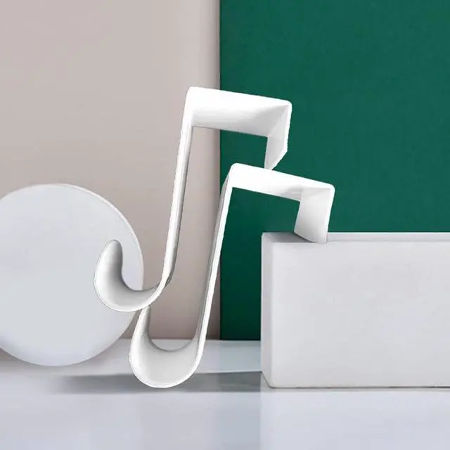 Alt view image 6 of 7 - Over The Door Hooks Hangers Laundry Hanger White Plastic 2 Pack Coats Towels Clothes White