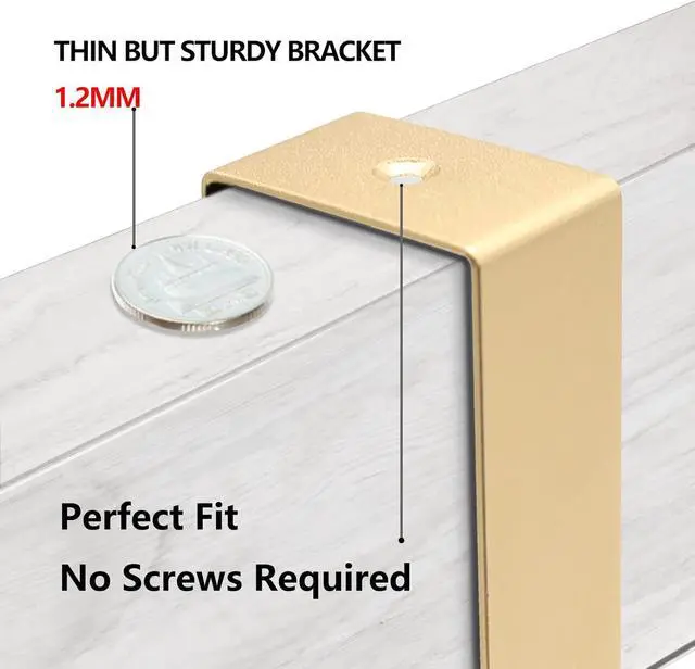 Alt view image 3 of 7 - Over The Door Hooks Door Hanger Moving 6-Hooks Over Door Coat Rack for Hanging Aluminum Heavy Duty Door Organizer for Towel Robe Hat Bag Behind Back of Door Bathroom (Gold)
