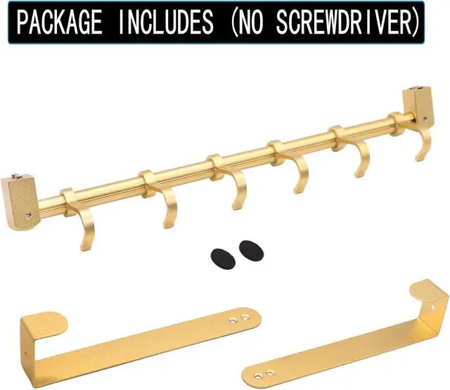 Alt view image 5 of 7 - Over The Door Hooks Door Hanger Moving 6-Hooks Over Door Coat Rack for Hanging Aluminum Heavy Duty Door Organizer for Towel Robe Hat Bag Behind Back of Door Bathroom (Gold)