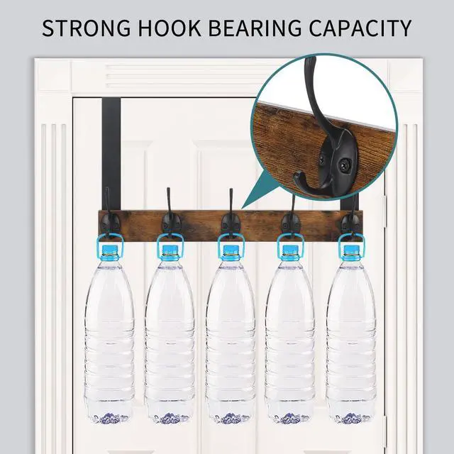 Alt view image 3 of 7 - Over The Door Hooks Wooden Door Hanger Door Hanger Hook Over The Door Towel Rack Door Coat Hanger Door Coat Rack Door Hooks for Hanging Towels Clothes Hats