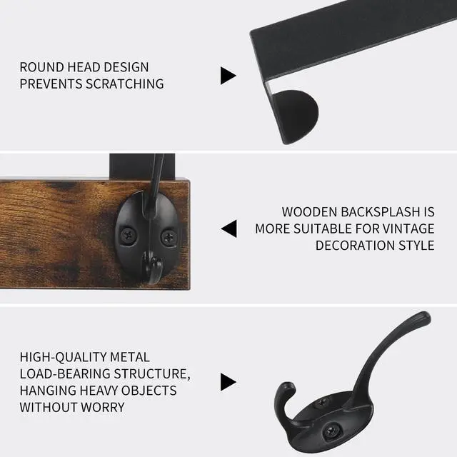 Alt view image 6 of 7 - Over The Door Hooks Wooden Door Hanger Door Hanger Hook Over The Door Towel Rack Door Coat Hanger Door Coat Rack Door Hooks for Hanging Towels Clothes Hats