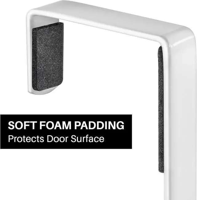 Alt view image 4 of 6 - Professional? Home? Over Door Hooks Rack - 14 Hook Over Door Hanger - Over Door Towel Rack - Hanging Towels or Clothes - Bathroom Bedroom or Laundry Room - Lifetime Ltd. Warranty - White