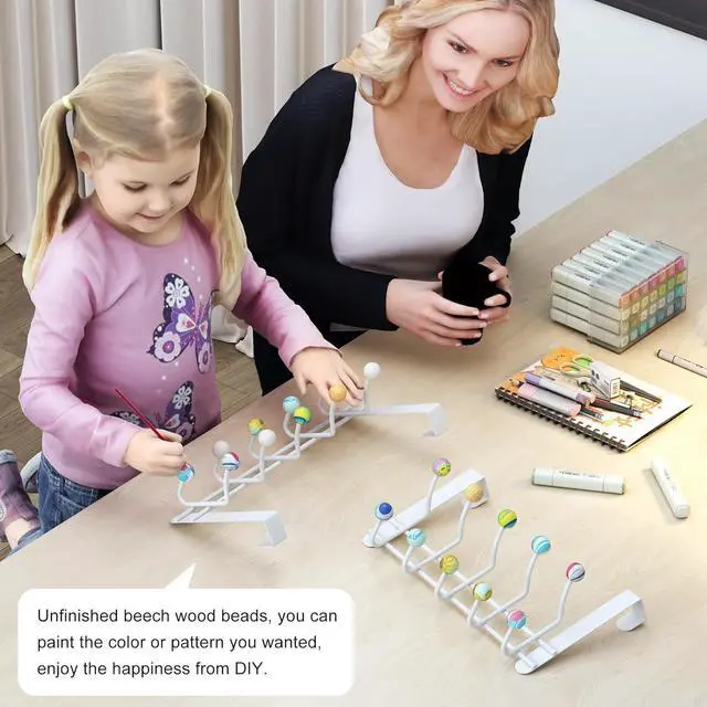 Alt view image 3 of 7 - Over The Door Hooks 2 Pack with 10 Knobs - Heavy Duty 45lb No Drill Hanger for Bathroom Bedroom Closet Organization