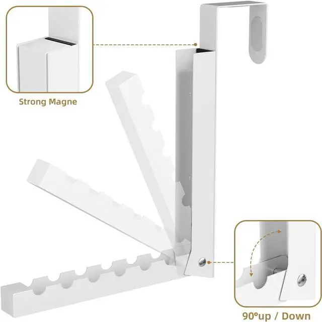 Alt view image 7 of 7 - 2 Pack Over The Door Hanger Folding Over The Door Drying Rack for Laundry Overdoor Hanger Hook Coat Rack Portable Small Clothes Drying Rack for Dorm White