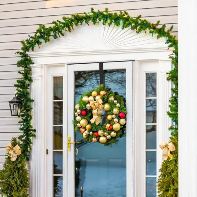 Alt view image 5 of 7 - Wreath Hanger Adjustable Over The Door Wreath Hanger from 14.9 to 25 Inches & Wreath Holder & Wreath Door Hanger for Front Door Decor 20 lbs Larger Christmas Decorations Hook (Black)