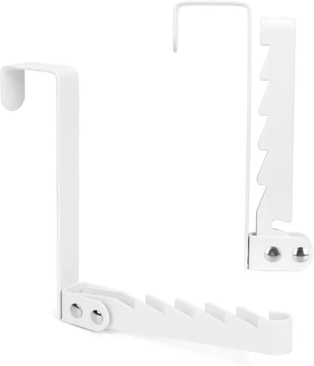 Main image of Over The Door Hooks Hanger 2 Pack Collapsible Folding Over The Door Organizer Rack Space Saving Hanging Storage Hanger for Clothes Coats Towels for Bedroom Bathroom White