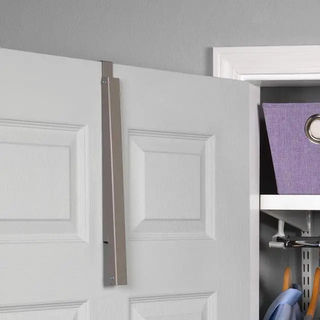 Alt view image 4 of 7 - HOLDN STORAGE Over The Door Hanger - Single Foldable Rack Organizer for Hanging Clothes Coats & Towels Ideal for Dorm Rooms Laundry Bathrooms Etc - Holds up to 20 LBs Collapsible - Satin Nickel
