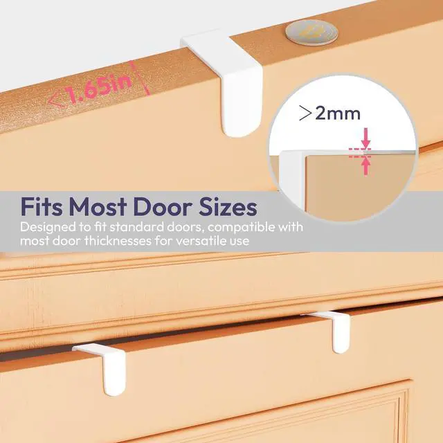 Alt view image 6 of 7 - Over The Door Hook with 16 Hooks & 2 Mesh Baskets - Heavy Duty Over The Door Organizer Hanger for Towels Coats Clothes - Space Saving Hanging Rack for Bathroom Living Room White