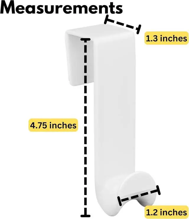 Alt view image 6 of 6 - 6-Pack Over-Door Plastic Valet Hook Set White for Coats Towels