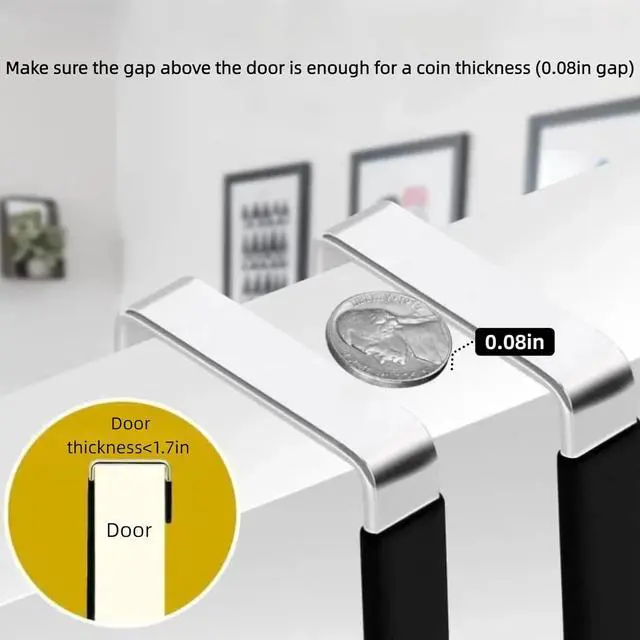 Alt view image 2 of 7 - Over The Door Hooks Door Hangers Hooks Extra Long 5 Rustproof Organizer Hook with Soft Rubber Padding No-Scratch Design for Towels Robes Coats Bags (6 Pack Black)