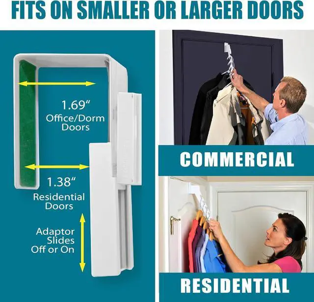 Alt view image 7 of 7 - Over The Door 2-Pack Organizer for Clothes Hangers Space-Saving Cascading Hanger Hooks White