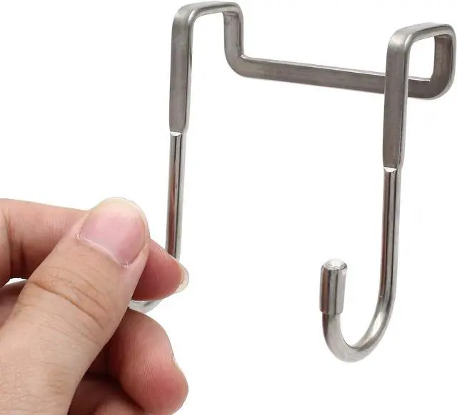 Alt view image 5 of 7 - 2 Pack Over The Door Double Hanger Hooks 304 Stainless Steel Double S-Shaped Hooks Heavy Duty Door Hooks for Hanging Clothes Towels Coats and More Door Thickness Less Than 3/4 inch