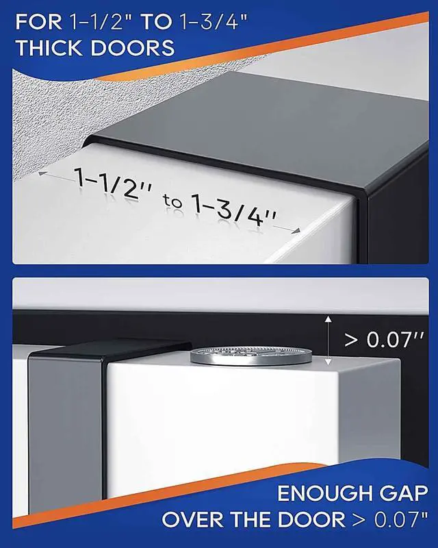 Alt view image 7 of 7 - Over The Door Hooks No Assembly Required Door Hanger Hook Sturdy Over The Door Coat Rack Over Door Hanger Door Hooks for Hanging Clothes Towels Hats Matte Black