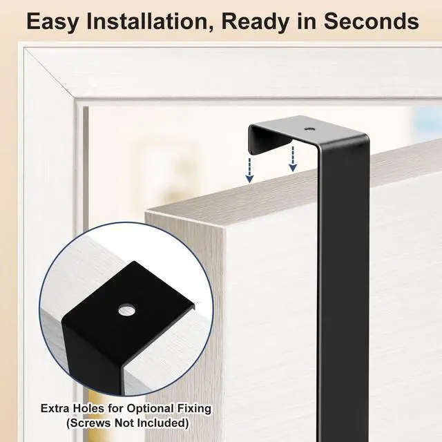 Alt view image 4 of 7 - Over The Door Hooks for Hanging Heavy-Duty Door Hooks with Anti-Scratch Pads No Assembly Required Over The Door Coat Rack and Towel Rack