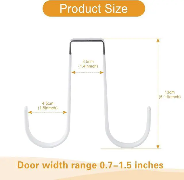Alt view image 2 of 7 - Double Sided Over The Door Hooks for Clothes. Over The Door Hanger Hook Set of Two. Towel Hanger for Bathroom Wreath Hook Coat Rack Hat Organizer or Plant Hooks for Ceiling 2 Pack