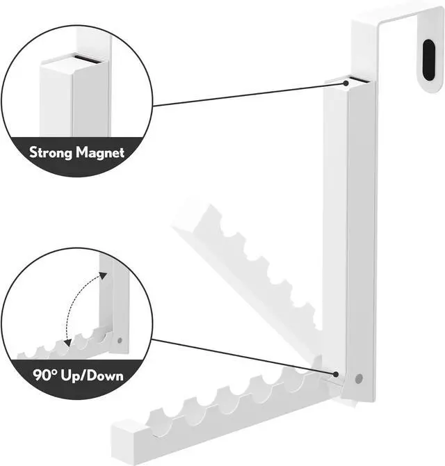 Alt view image 2 of 6 - 2 Pack Over The Door Hanger Hooks for Clothes Portable Storage Hooks Heavy Duty Foldable Clothes Organizer Coat Towels Hanging Rack