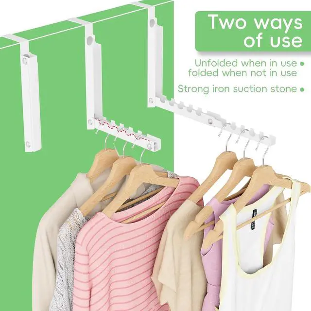 Alt view image 3 of 7 - Over The Door Hooks Extended Over The Door Clothes Hanger with 10 Ridges Space-Saving Over The Door Rack Door Hooks for Hanging Clothes Larger Capacity Over The Door Hanger (1 White)